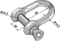 Gerader Schäkel 14,3mm verzinkt 2