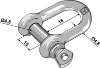 Gerader Schäkel 4,8mm - verzinkt 2