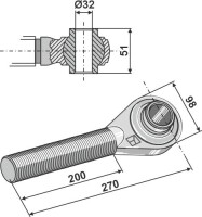Spindel M36x3 2