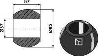 Unterlenkerkugel - Kat. IV-III - BLACK LINE