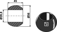 Unterlenkerkugel - Kat. II - BLACK LINE