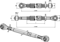 Oberlenker mit gehärteten Kugelaugen M36x3