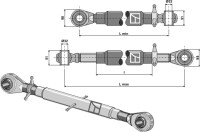 Oberlenker mit gehärteten Kugelaugen M36x3