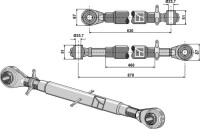 Oberlenker mit gehärteten Kugelaugen M36x3