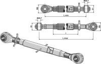 Oberlenker mit gehärteten Kugelaugen M36x3
