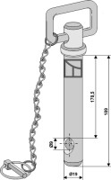 Steckbolzen mit Kette und Klappsplint