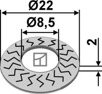 Sperrkantscheibe Ø22x2xØ8,5 2