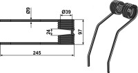 Heuwenderzinken Ø9 2
