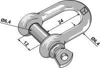 Gerader Schäkel 6,4mm verzinkt 2