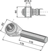 Spindel mit gehärteten Kugelaugen M30x3,5 2