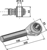 Spindel M24x3 mit gehärteten Kugelaugen 2