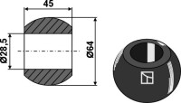 Unterlenkerkugel - Kat. III-II - BLACK LINE