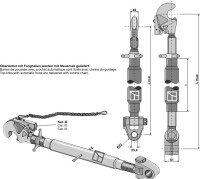 Oberlenker mit Fanghaken und Gelenkkopf M36x3