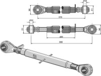 Oberlenker mit gehärteten Kugelaugen M40x3 2