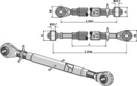 Oberlenker mit gehärteten Kugelaugen M36x3 2