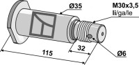 Welle mit Gewinde M30x3,5 - links 2
