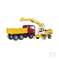 MAN TGA Kipplastwagen mit Liebherr Schaufelbagger