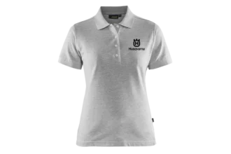 Husqvarna Damen-Poloshirt, grau-melange, Größe XS