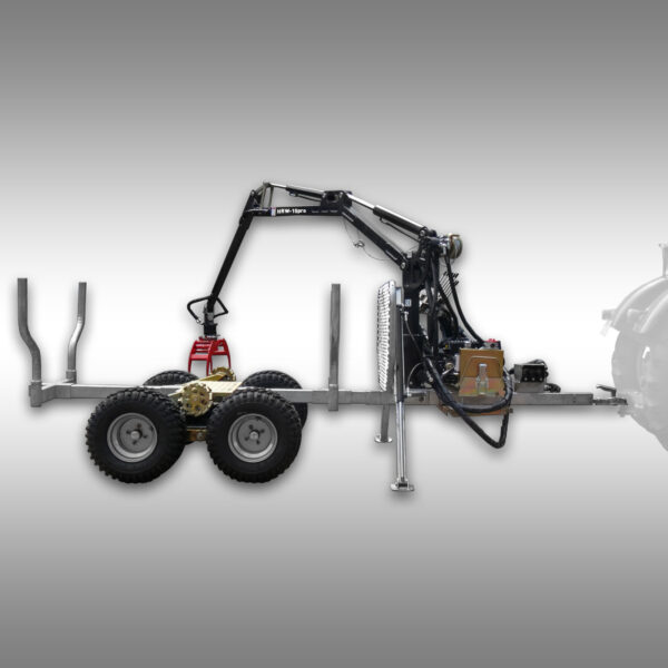 Jansen Holzrückewagen HRW-15pro, verzinkt, Holzanhänger mit Ladekran